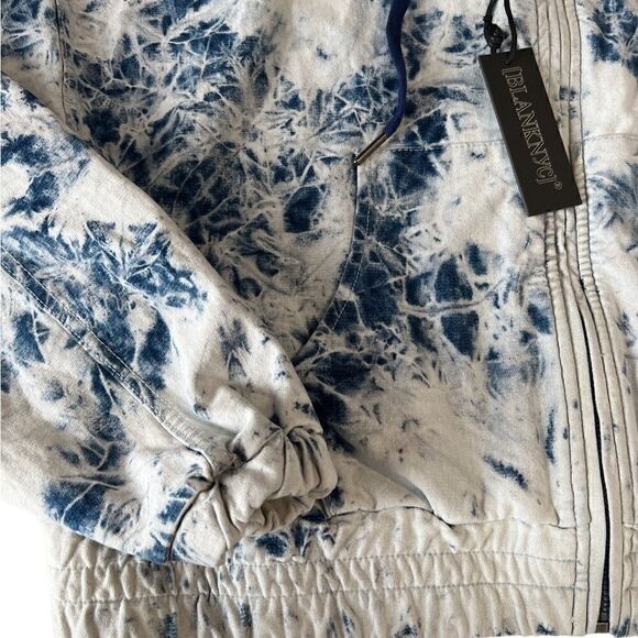 Blank NYC Blue Tie Dye Long Sleeve Zip Up Hoodie Jacket Size Large NWT - Picture 8 of 14